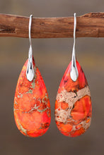 Load image into Gallery viewer, Handmade Teardrop Shape Natural Stone Dangle Earrings