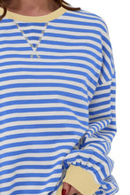 Load image into Gallery viewer, Striped Round Neck Long Sleeve Sweatshirt