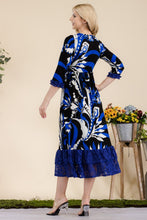 Load image into Gallery viewer, Celeste Full Size Paisley Print Lace Ruffled Midi Dress