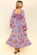 Load image into Gallery viewer, Haptics Smocked Floral Square Neck Flounce Sleeve Dress
