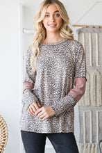 Load image into Gallery viewer, Heimish Full Size Leopard Exposed Seam Contrast T-Shirt