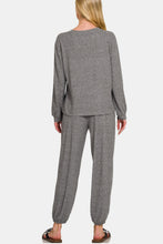 Load image into Gallery viewer, Zenana Round Neck T-Shirt and Joggers Set