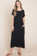 Load image into Gallery viewer, BOMBOM Round Neck Short Sleeve Midi Dress with Pockets