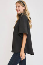 Load image into Gallery viewer, Umgee Bow Tie Back Mock Neck Half Sleeve Blouse