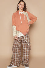 Load image into Gallery viewer, POL Floral Patchwork Distressed Drawstring Hoodie
