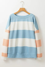 Load image into Gallery viewer, Contrast Color Block Round Neck Long Sleeve Top