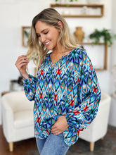 Load image into Gallery viewer, Double Take Full Size Printed Balloon Sleeve Blouse