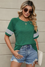 Load image into Gallery viewer, Striped Round Neck Short Sleeve T-Shirt