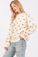Load image into Gallery viewer, SAGE + FIG Heart Printed Contrast Long Sleeve Sweatshirt