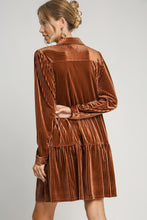 Load image into Gallery viewer, Umgee Texture Tiered Collared Long Sleeve Dress
