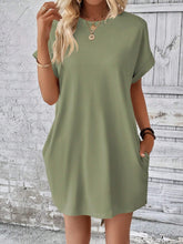 Load image into Gallery viewer, Round Neck Short Sleeve Mini Dress