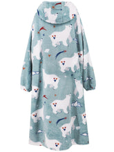 Load image into Gallery viewer, Fuzzy Pocketed Long Sleeve Hooded Lounge Dress
