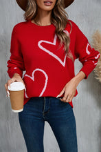 Load image into Gallery viewer, Angel Wings Heart Dropped Shoulder Long Sleeve Sweater