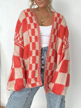 Load image into Gallery viewer, Plaid Open Front Long Sleeve Cardigan