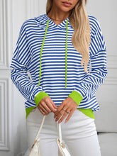 Load image into Gallery viewer, Mandy Striped Long Sleeve Hooded Knit Top
