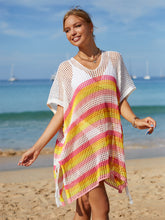 Load image into Gallery viewer, Cutout Striped Cover-Up with Tassel