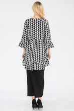 Load image into Gallery viewer, Celeste Full Size Houndstooth Flounce Sleeve High-Low Top
