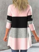 Load image into Gallery viewer, Color Block Open Front Long Sleeve Cardigan