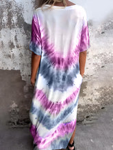 Load image into Gallery viewer, Full Size Pocketed Tie-Dye Short Sleeve Dress