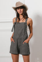 Load image into Gallery viewer, BiBi Tie Strap Washed Stripe Denim Overalls