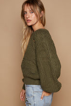 Load image into Gallery viewer, POL Cable Knit Cutout Long Sleeve Sweater