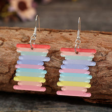 Load image into Gallery viewer, Acrylic Rainbow Dangle Earrings