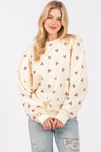 Load image into Gallery viewer, SAGE + FIG Heart Printed Contrast Long Sleeve Sweatshirt