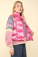 Load image into Gallery viewer, VERY J Shiny Metallic Zip Up Puffer Vest