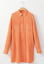Load image into Gallery viewer, Pocketed Button Up Long Sleeve Shirt Dress
