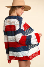 Load image into Gallery viewer, Haptics Full Size Open Front Long Sleeve Stripe Cardigan