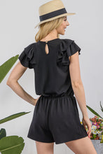 Load image into Gallery viewer, Celeste Full Size V-Neck Ruffled Ribbed Romper