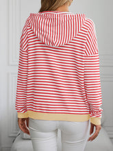 Load image into Gallery viewer, Mandy Striped Long Sleeve Hooded Knit Top