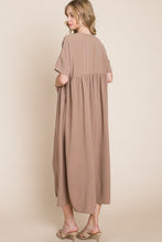 Load image into Gallery viewer, BOMBOM Round Neck Ruched Midi Dress