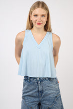 Load image into Gallery viewer, VERY J V-Neck Knit Swing Cropped Tank