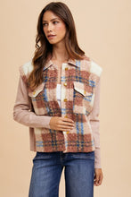 Load image into Gallery viewer, Annie Wear Faux Fur Plaid Button Up Jacket