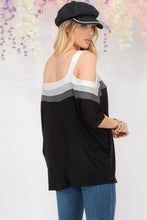 Load image into Gallery viewer, Celeste Full Size Striped Cold Shoulder Top
