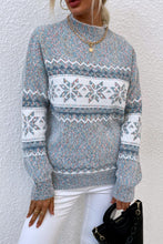 Load image into Gallery viewer, Snowflake Pattern Mock Neck Sweater