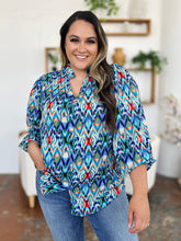 Load image into Gallery viewer, Double Take Full Size Printed Balloon Sleeve Blouse