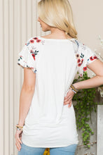 Load image into Gallery viewer, Celeste Full Size Floral Contrast Short Sleeve Top