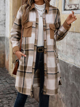 Load image into Gallery viewer, Perfee Plaid Button Up Long Sleeve Coat