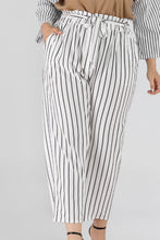 Load image into Gallery viewer, Full Size Striped Paperbag Waist Cropped Pants