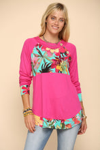 Load image into Gallery viewer, Celeste Full Size Tropical Print Long Sleeve T-Shirt