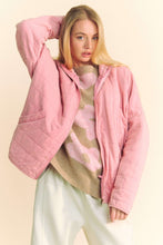 Load image into Gallery viewer, Davi & Dani Quilted Zip Up Dropped Shoulder Jacket