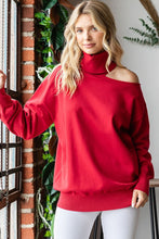 Load image into Gallery viewer, First Love Cut Out Shoulder Turtleneck Sweater
