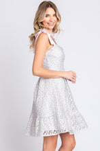 Load image into Gallery viewer, GeeGee Mesh Floral Embroidered Sleeveless Dress