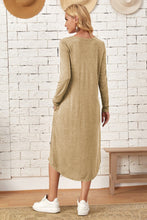 Load image into Gallery viewer, Pocketed Round Neck Long Sleeve Tee Dress