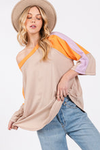Load image into Gallery viewer, SAGE + FIG Color Block Curved Hem T-Shirt