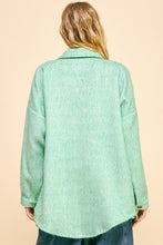 Load image into Gallery viewer, Davi & Dani Curved Hem Heathered Dropped Shoulder Shacket