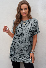 Load image into Gallery viewer, Animal Print Round Neck Tunic Tee with Pockets