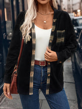 Load image into Gallery viewer, Pocketed Plaid Button Down Hooded Shacket